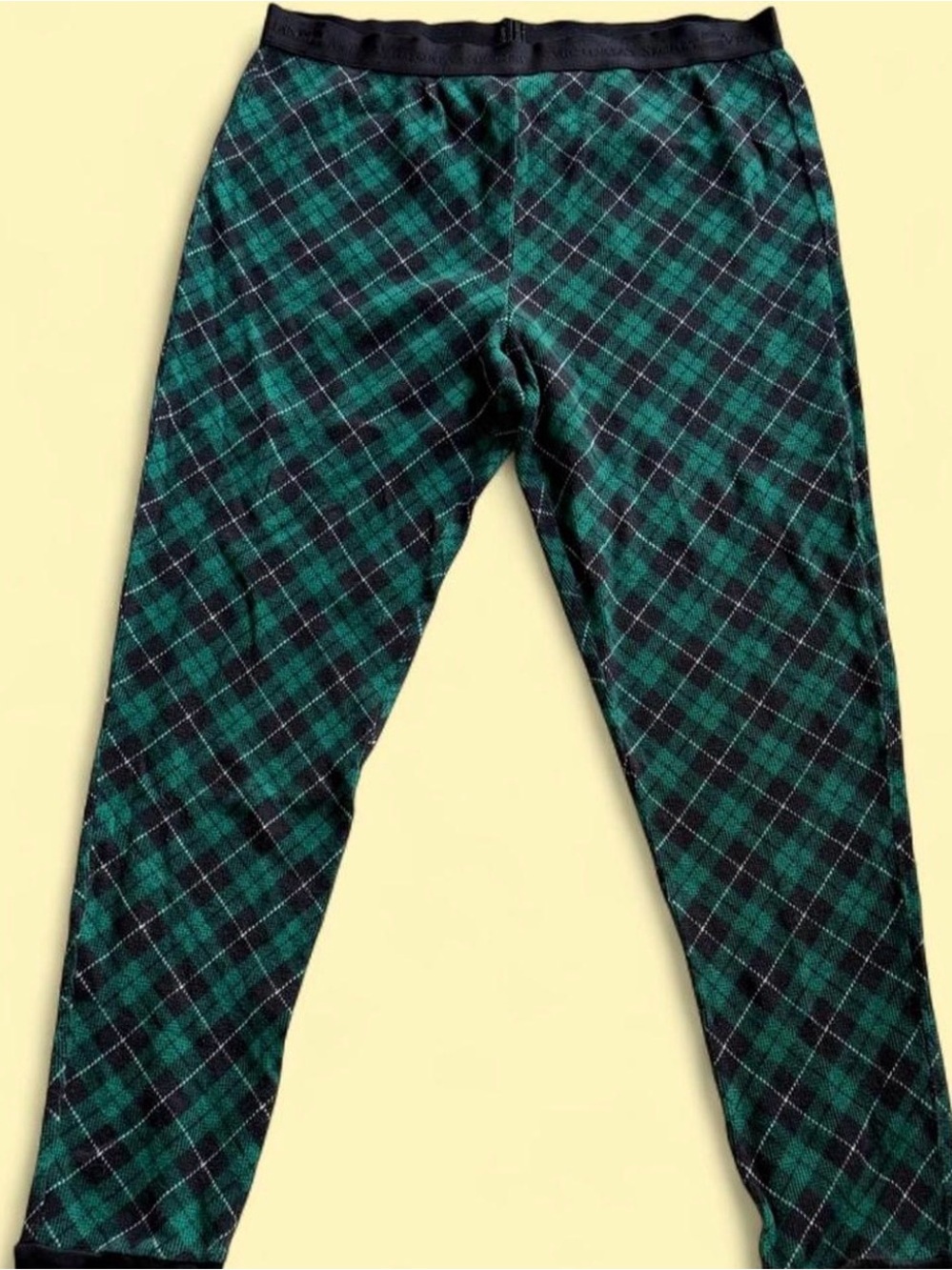 Victoria's Secret Green and Black Plaid Jogger Pants